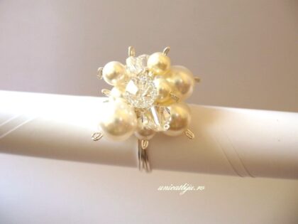 STOC EPUIZAT - Bijuterii set ”Creamy” (1281) - imagine 4