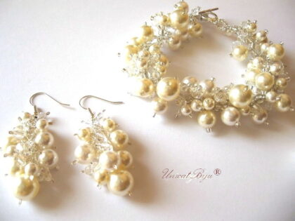 Bijuterii set ”Creamy”, Swarovski Elements