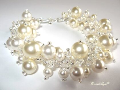 STOC EPUIZAT - Bijuterii set ”Creamy” (1281) - imagine 3