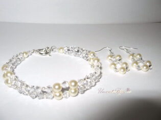 Bijuterii set ”White Pearls”, Swarovski Elements