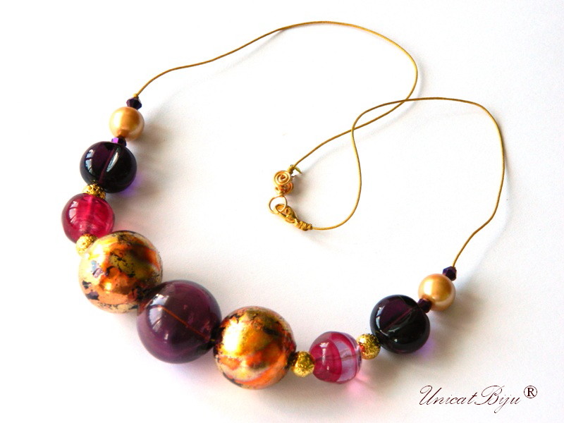 Colier ”Purple Stardust Diva”, Murano (7670)