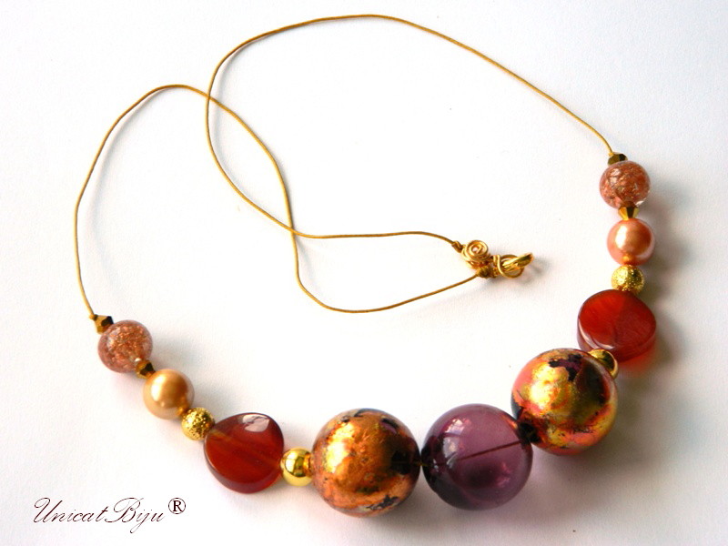 Colier ”Sunset Gold Divine”, Murano (7766)