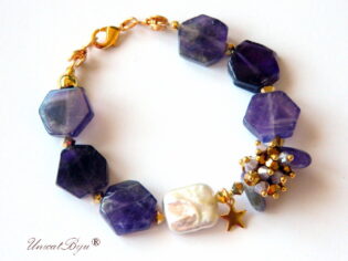 Bratara ”Amethyst Gold Sky” (8858)