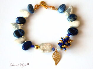 VANDUT - Bratara ”My Blue Gold Leaf” (8846)