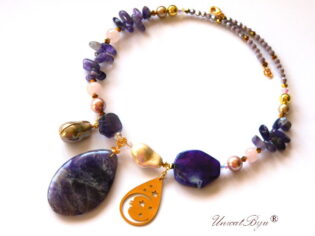 Colier ”Amethyst Gold Stardust” (8740)