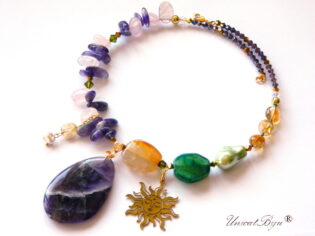 Colier ”Amethyst Gold Sunrise” (8722)