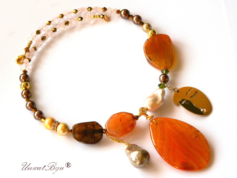 Colier ”Orange Cinnamon Kiss” (8812)